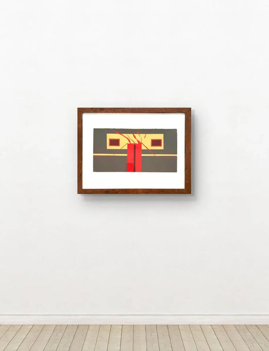 Barbara Beck 1969 Framed Screen Print on Paper - Dark Wood Frame