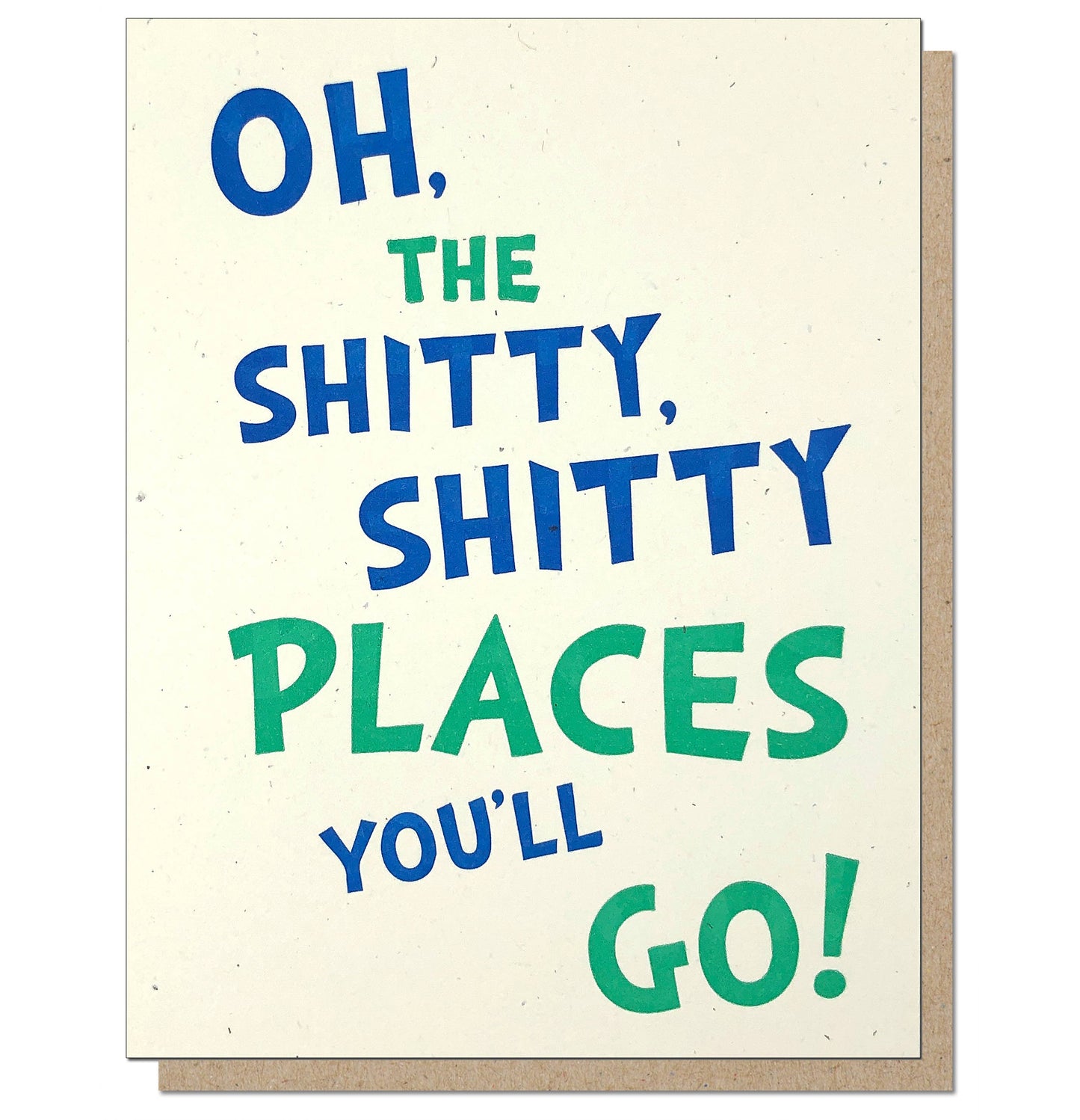 Letterpress Card - Oh! The Places Card