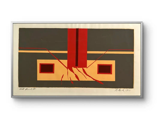 Barbara Beck 1971 Mid Century Modern Screen Print on Paper, "Wall Print I I", Signed