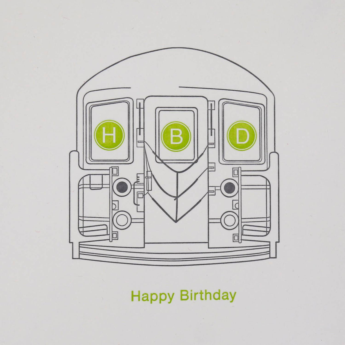 AQBF - Subway Birthday - Letterpress Birthday Card