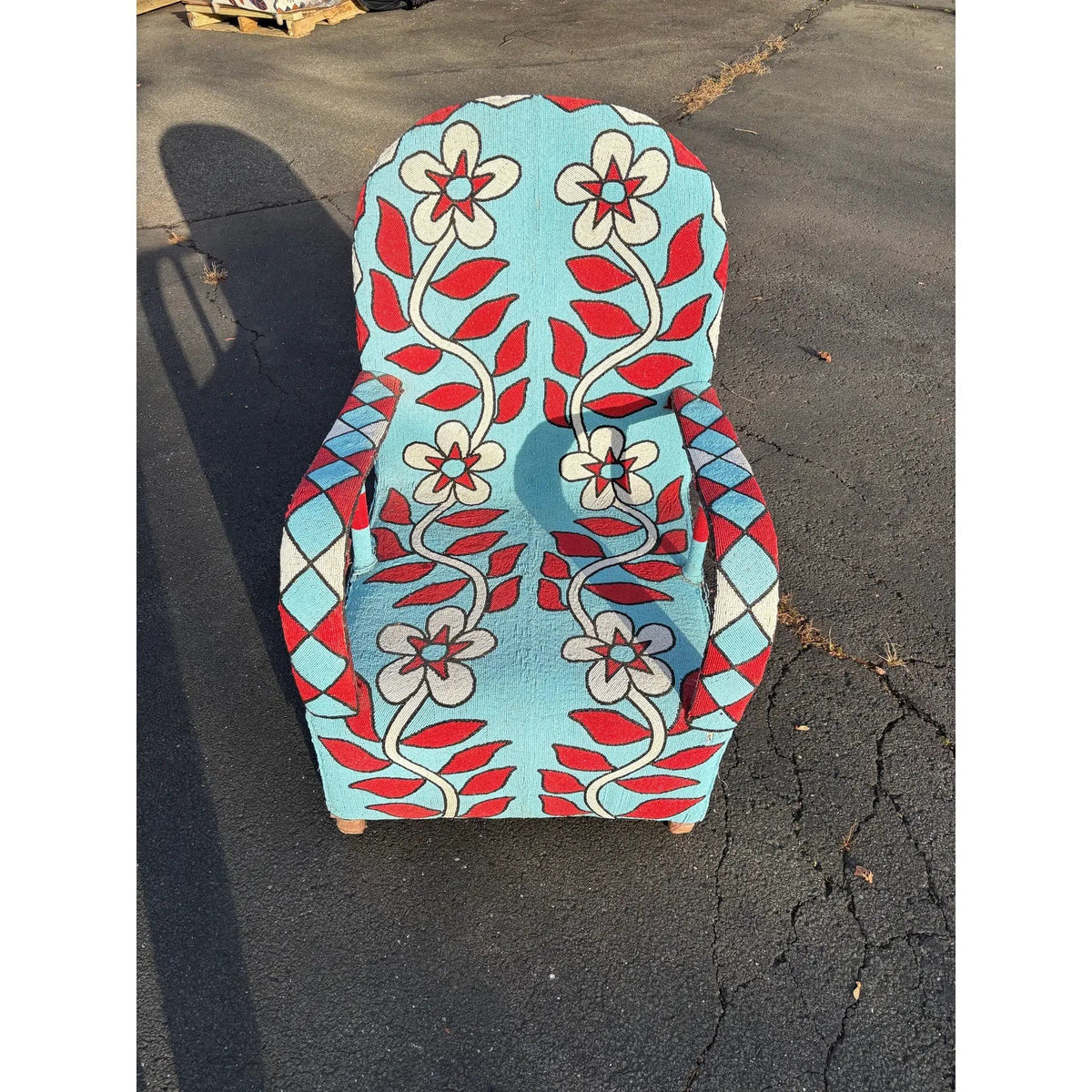 Yoruba Beaded Chair, a Traditional Nigerian Piece of Furniture Originally Made for Royalty
