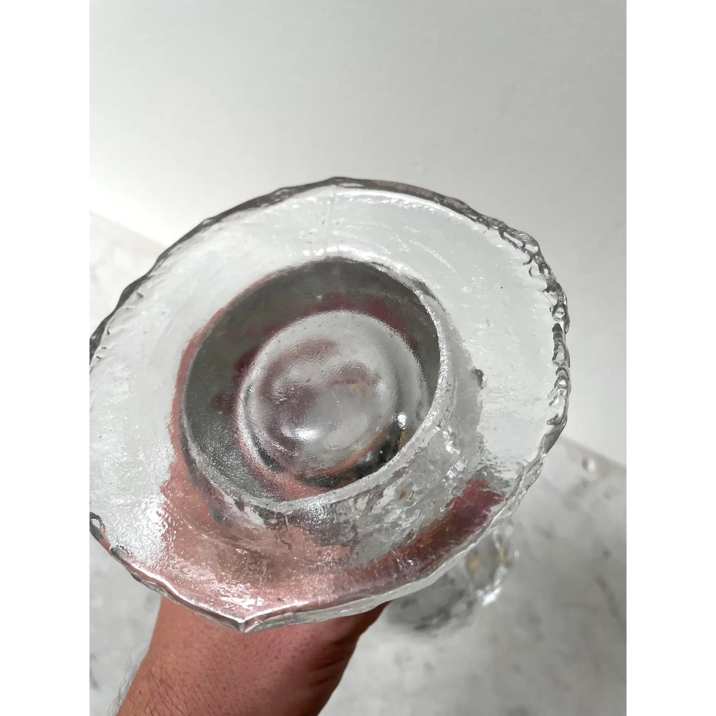 MCM Pertti Santalahti Humppila Clear Glass Candle Holder