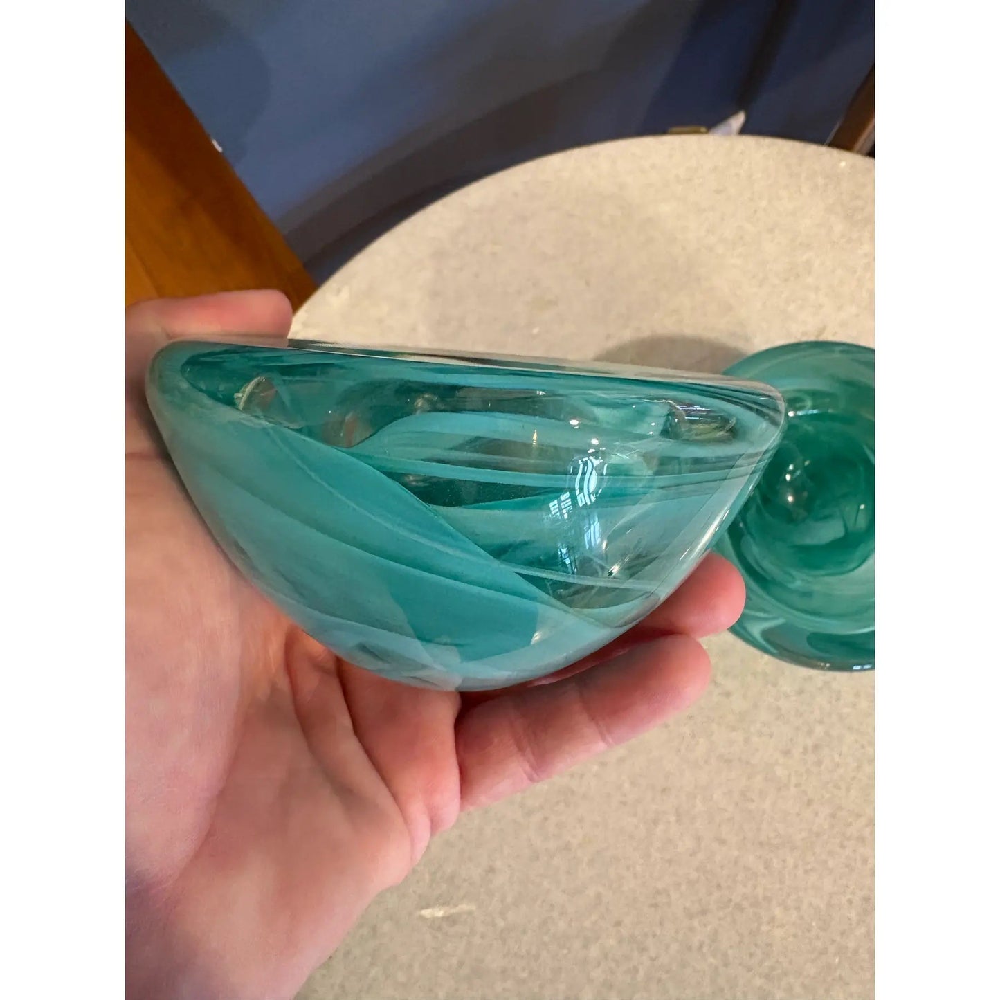 Kosta Boda Vintage Turquoise Glass Candle Votives With Label Still On