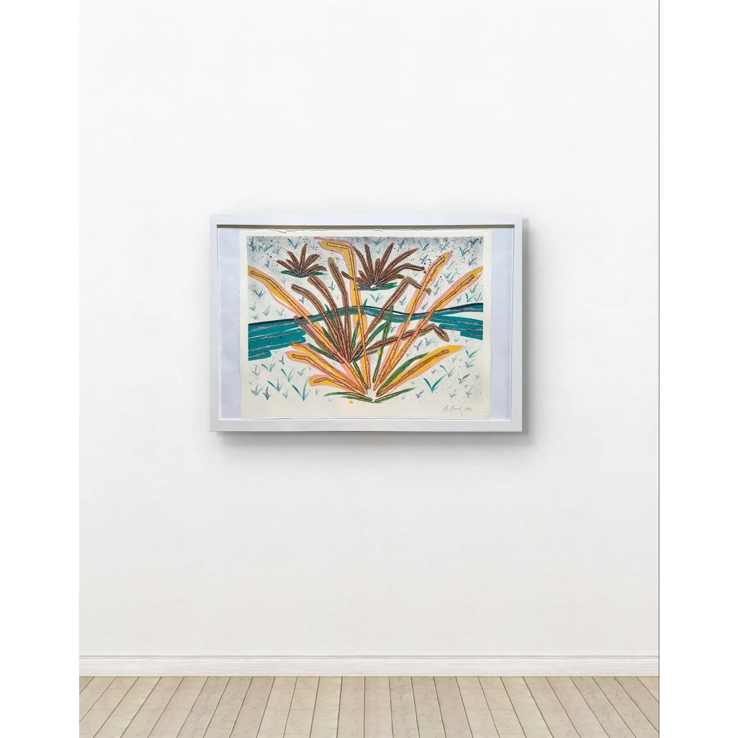 Barbara Beck 1992 Watercolor, 38 x 26 Inches, Framed