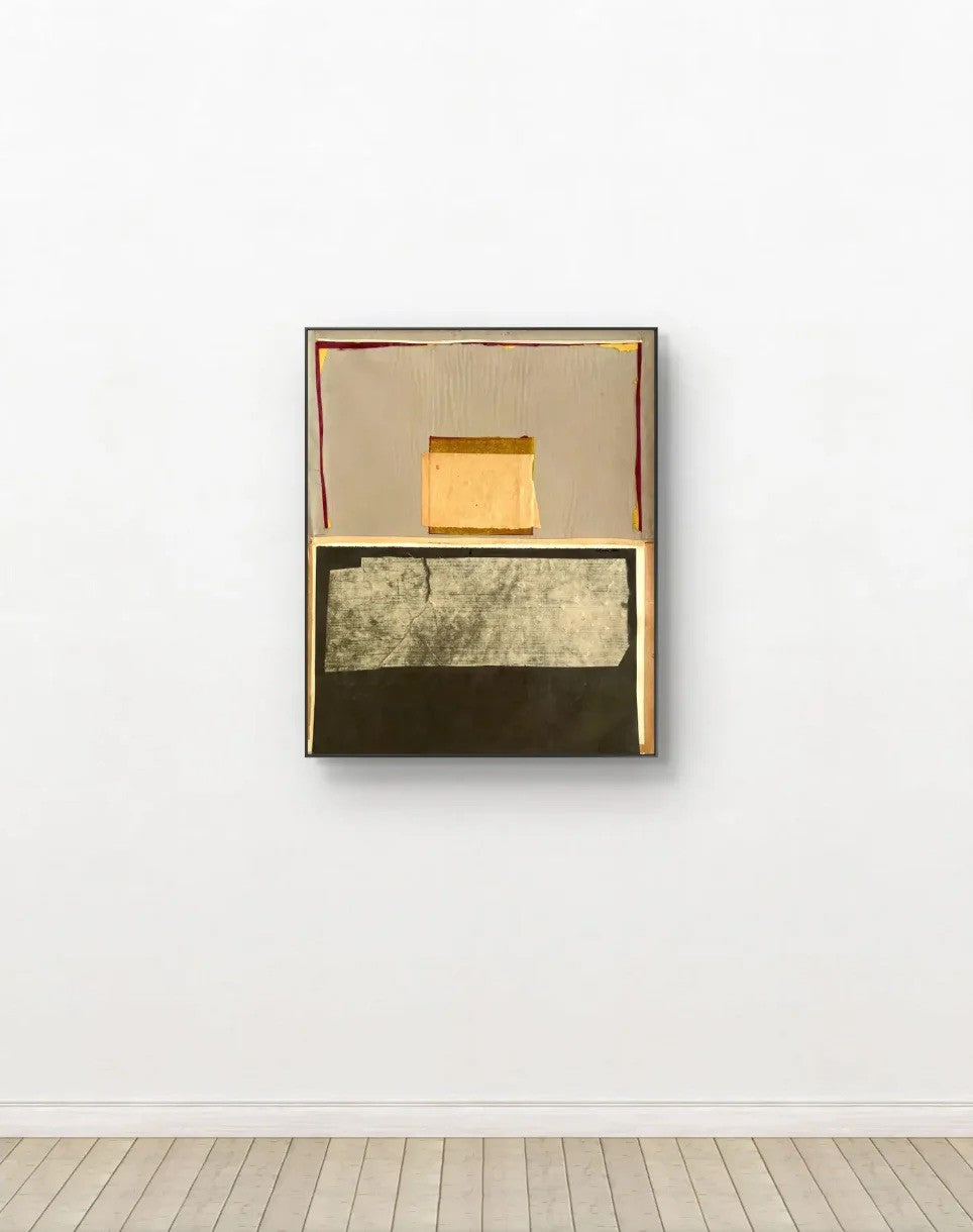 Barbara Beck pieza artística de construcción de papel, técnica mixta, abstracta, años 60