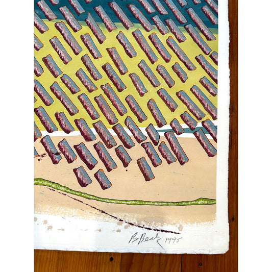 Barbara Beck 1995 Abstract Painting on Paper - Signed/Dated