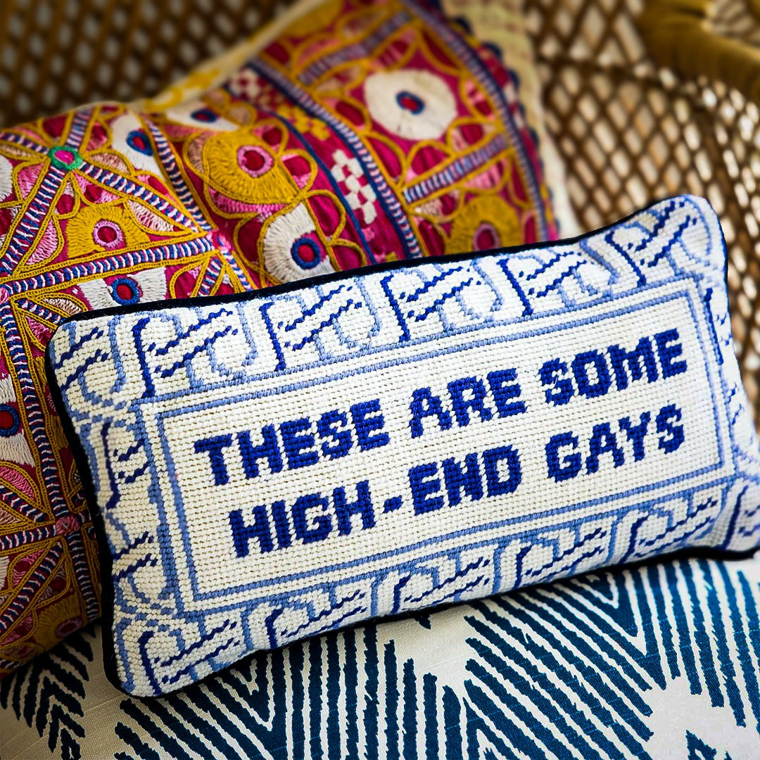 Furbish Studio - High-End Gays Needlepoint Pillow