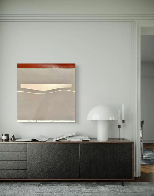 Barbara Beck 1972 Mid Century Modern Mixed Media Abstract Oil Painting