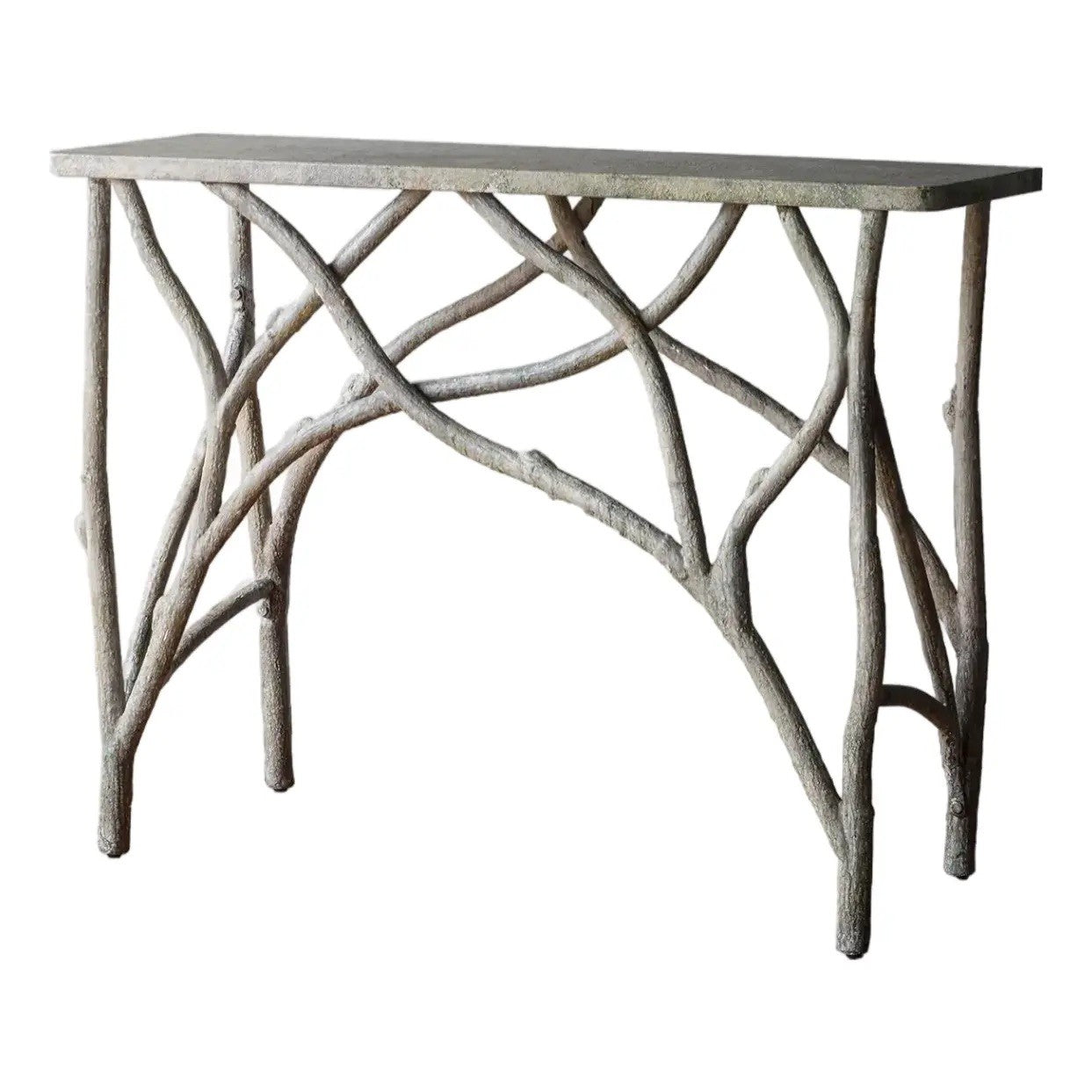 Matthew Izzo Home Faux Bois Iron Console Table