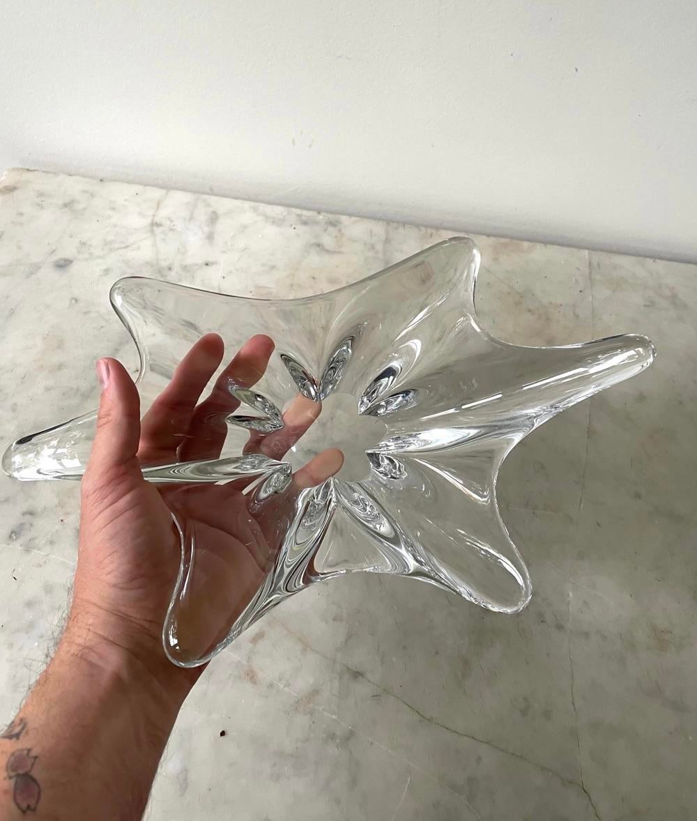 MCM Baccarat Crystal Star Bowl, Table Center Piece, Mid-Century