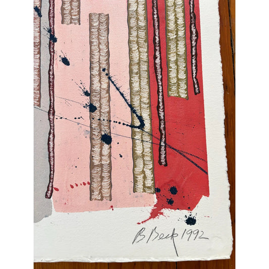 Barbara Beck 1992 Abstract Watercolor Painting on Paper - Signed/Dated