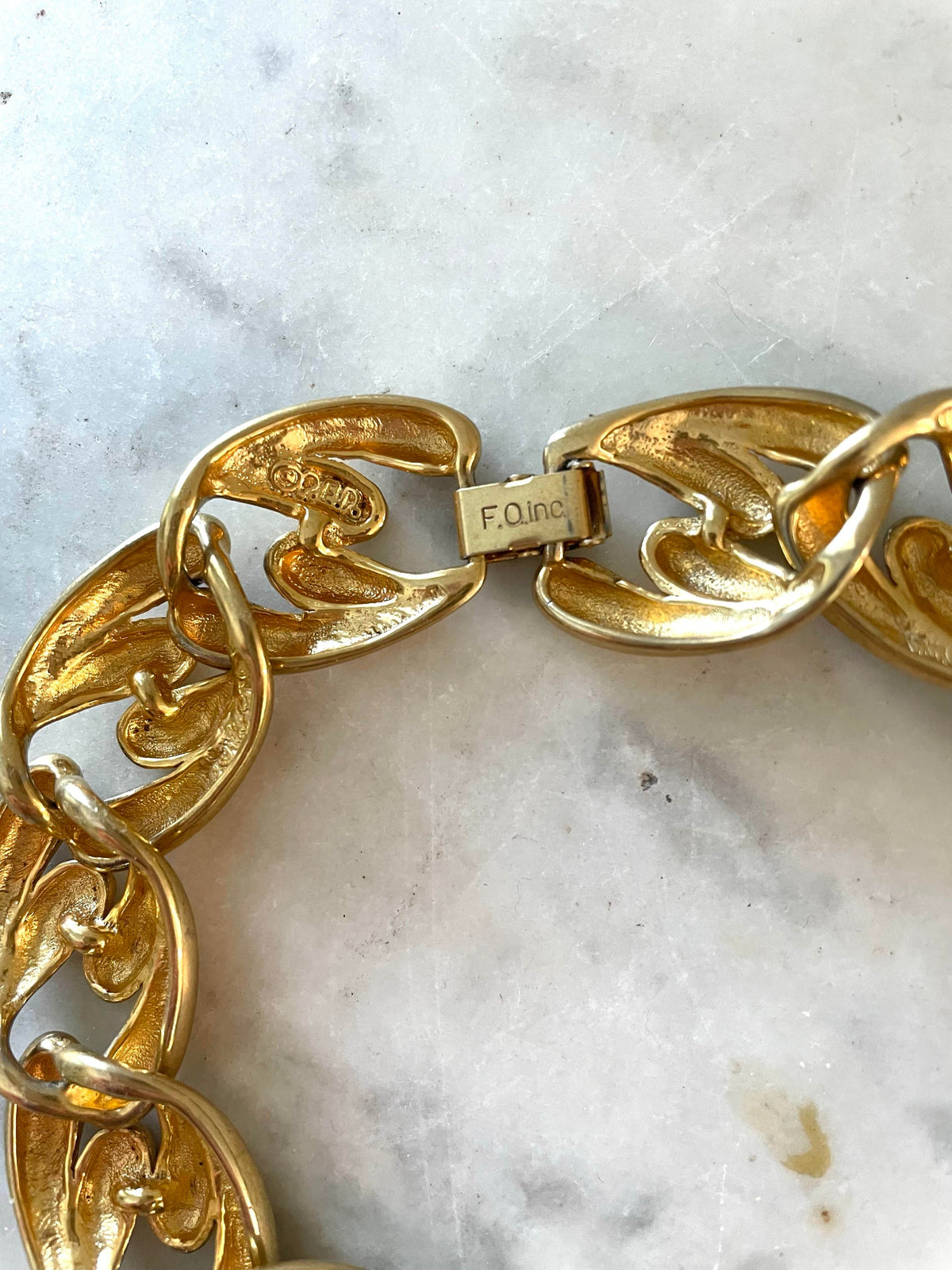 1980s Gold Heavy Link Chain Necklace