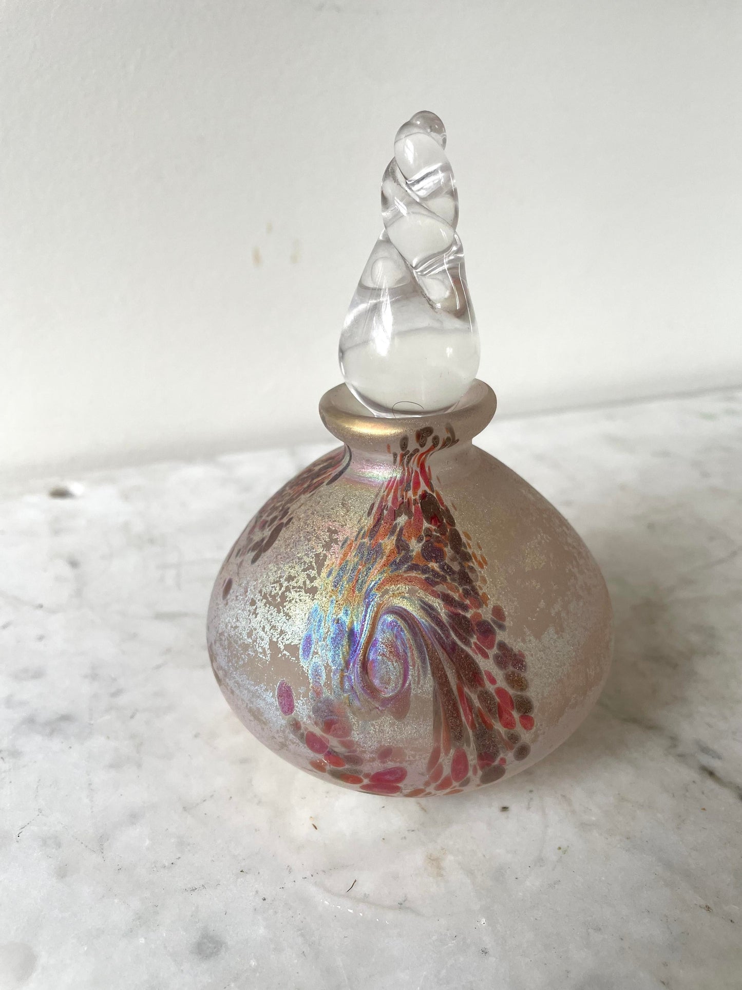 Vintage Hand Blown Art Glass Perfume Bottle