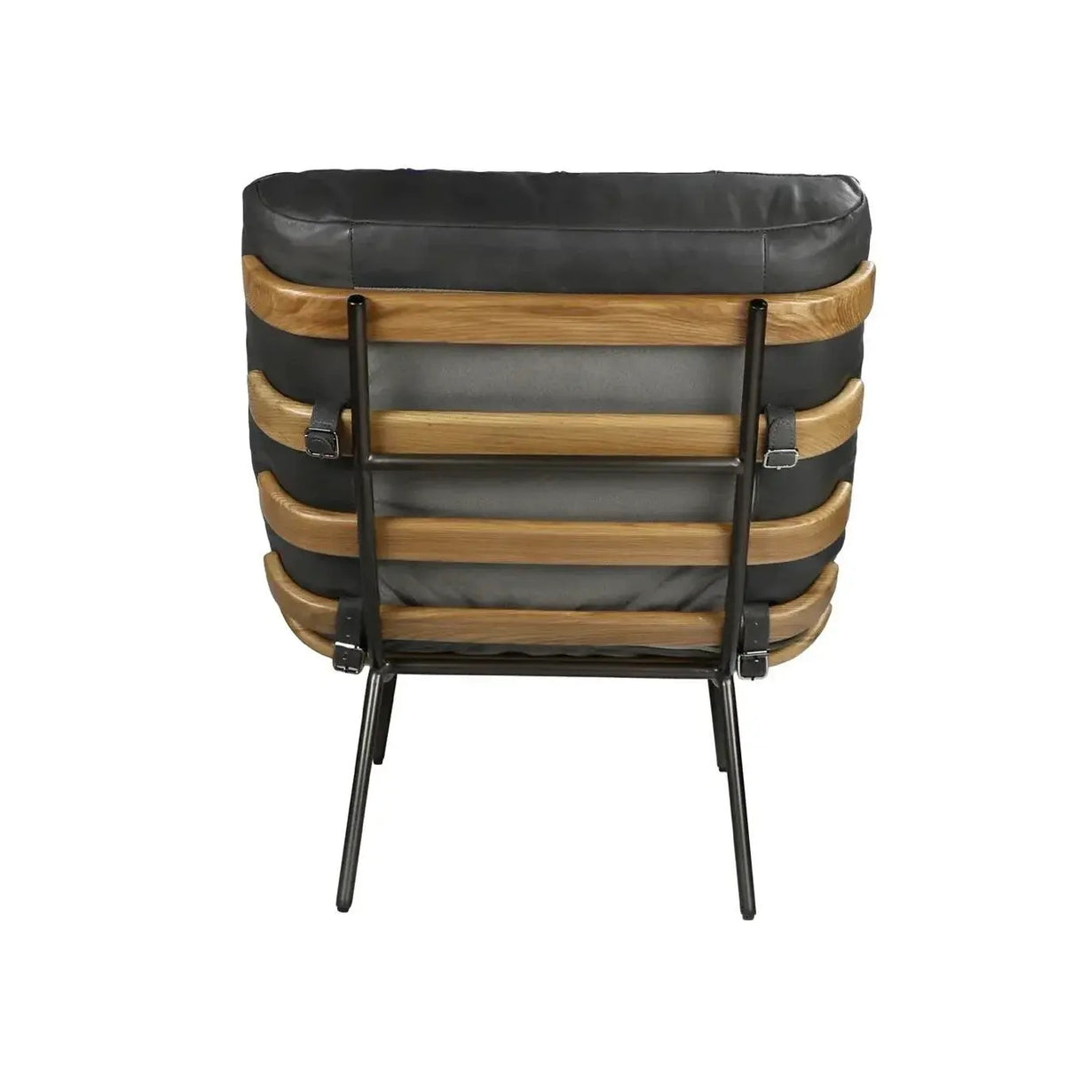Leather and Wood Mid Century Style Langdon Chair, by Matthew Izzo Home