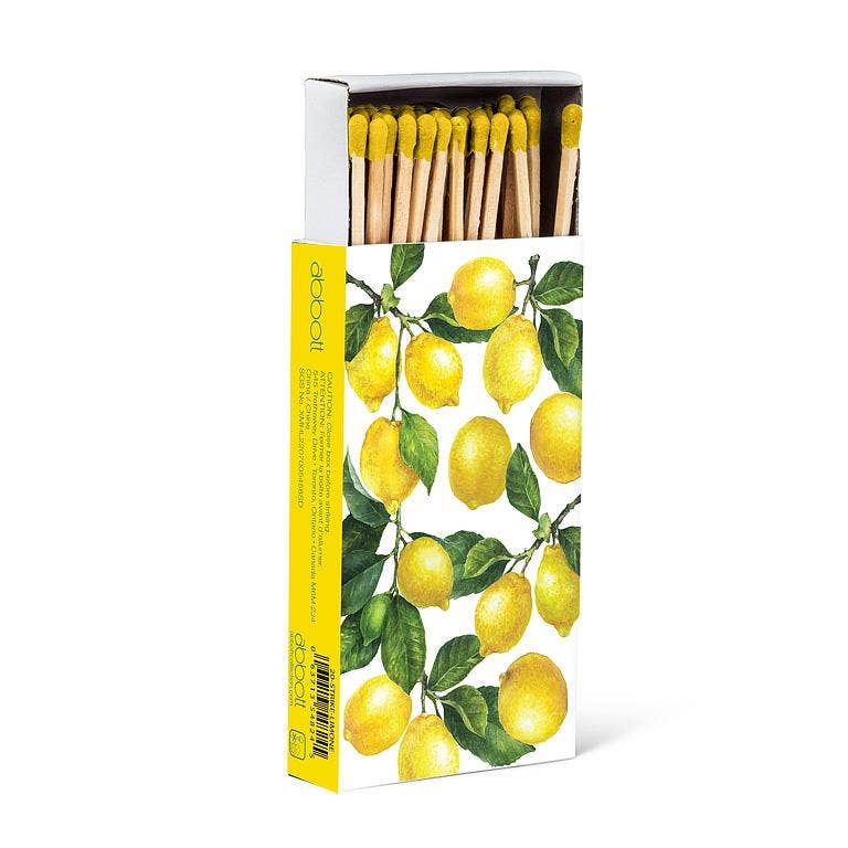 Matches, Allover Lemons - 45 sticks, 4 Inches Long