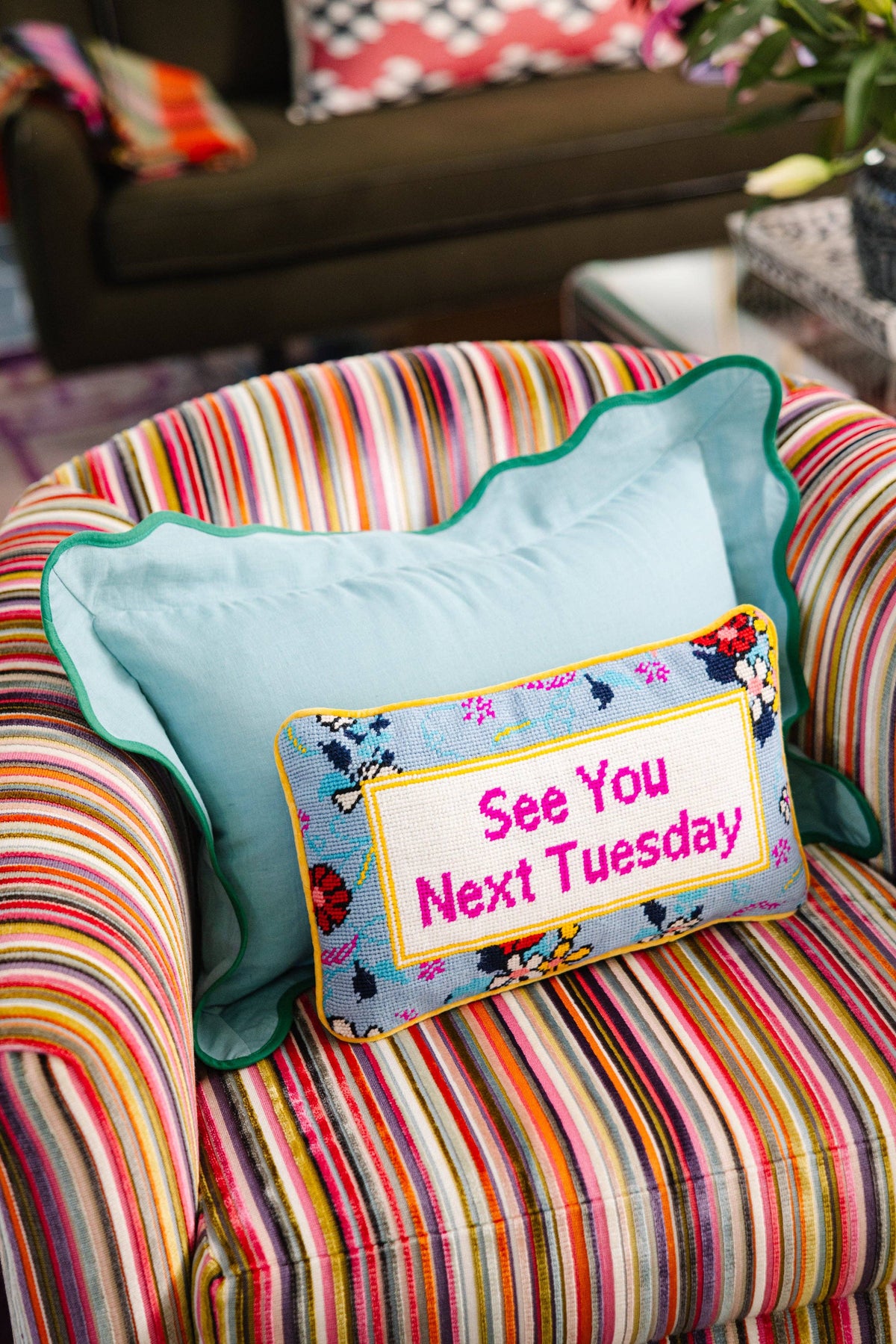 Furbish Studio - Next Tuesday Needlepoint Pillow
