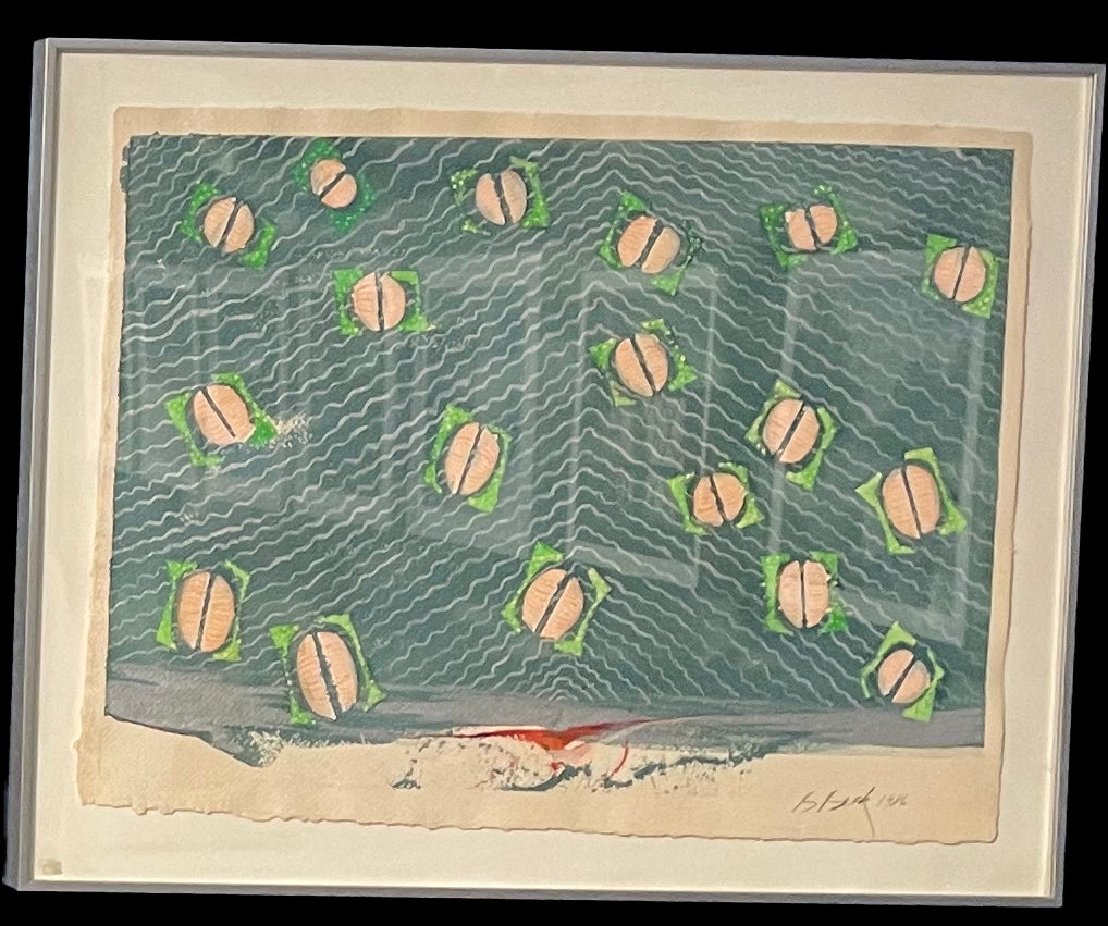Barbara Beck 1986 Woodblock & Painted Print, 27 x 21.5 Inches, Framed