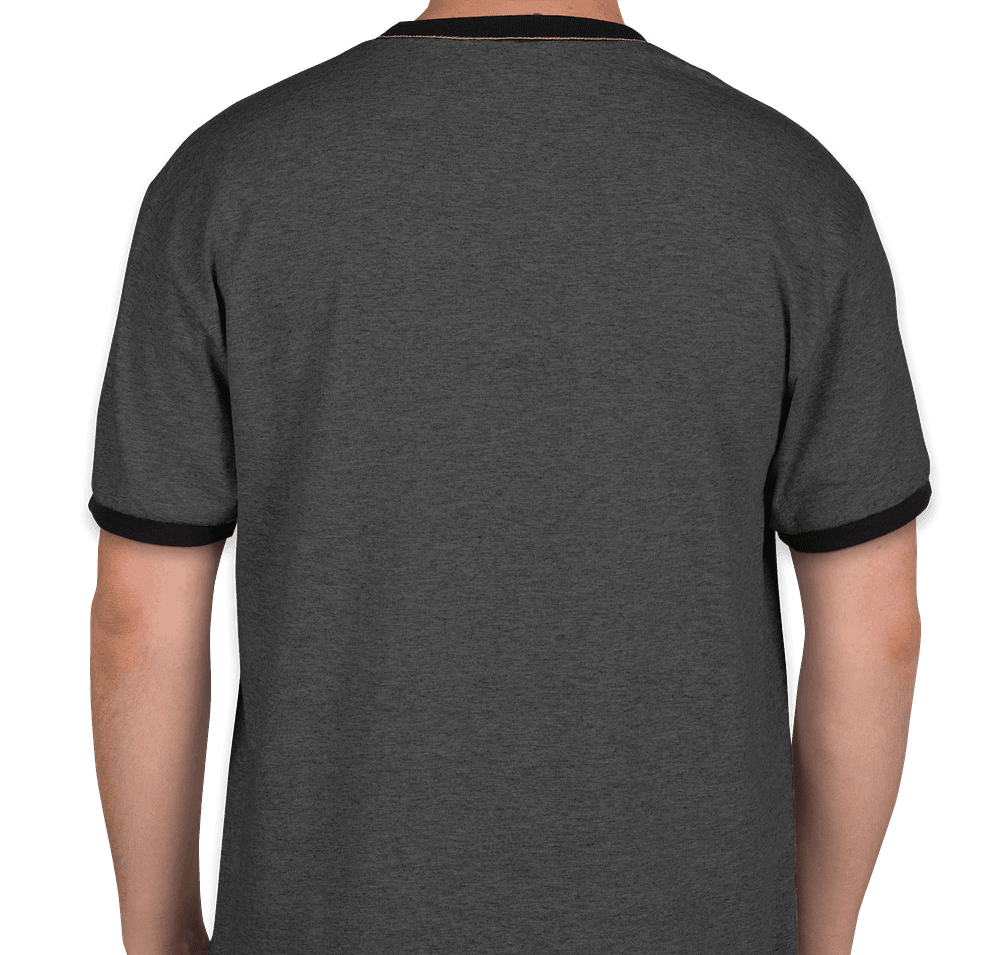 Catskill Letterman Ringer T-Shirt, Heather Gray/Black