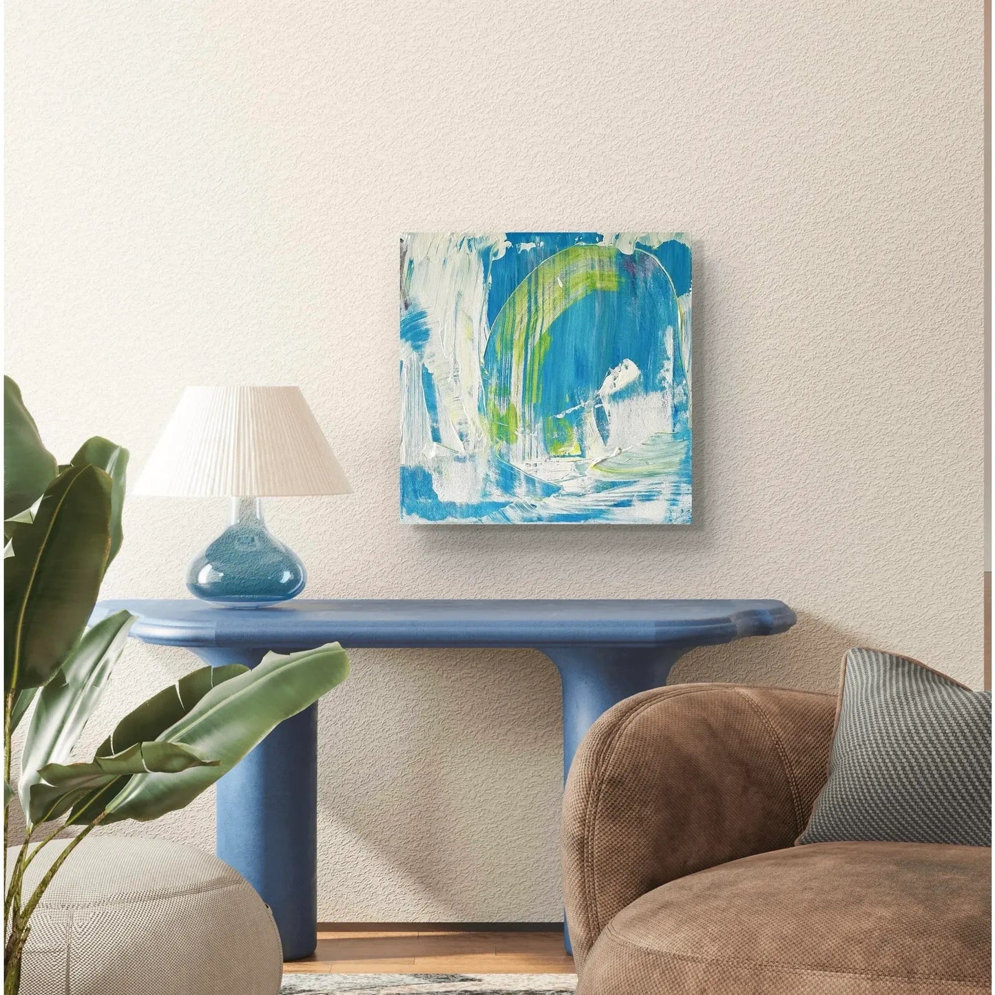 Matthew Izzo Acrylic Abstract Painting on Canvas, Titled Beach Day