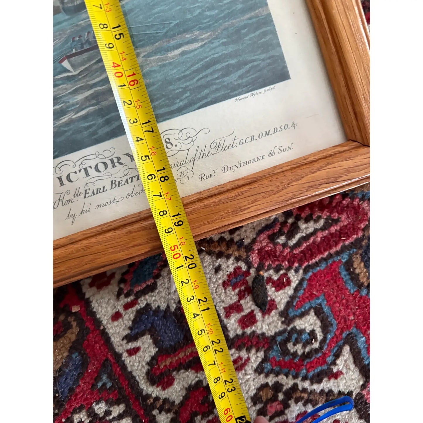 Framed Vintage Nautical Painting "The First Journey, 'Victory'"