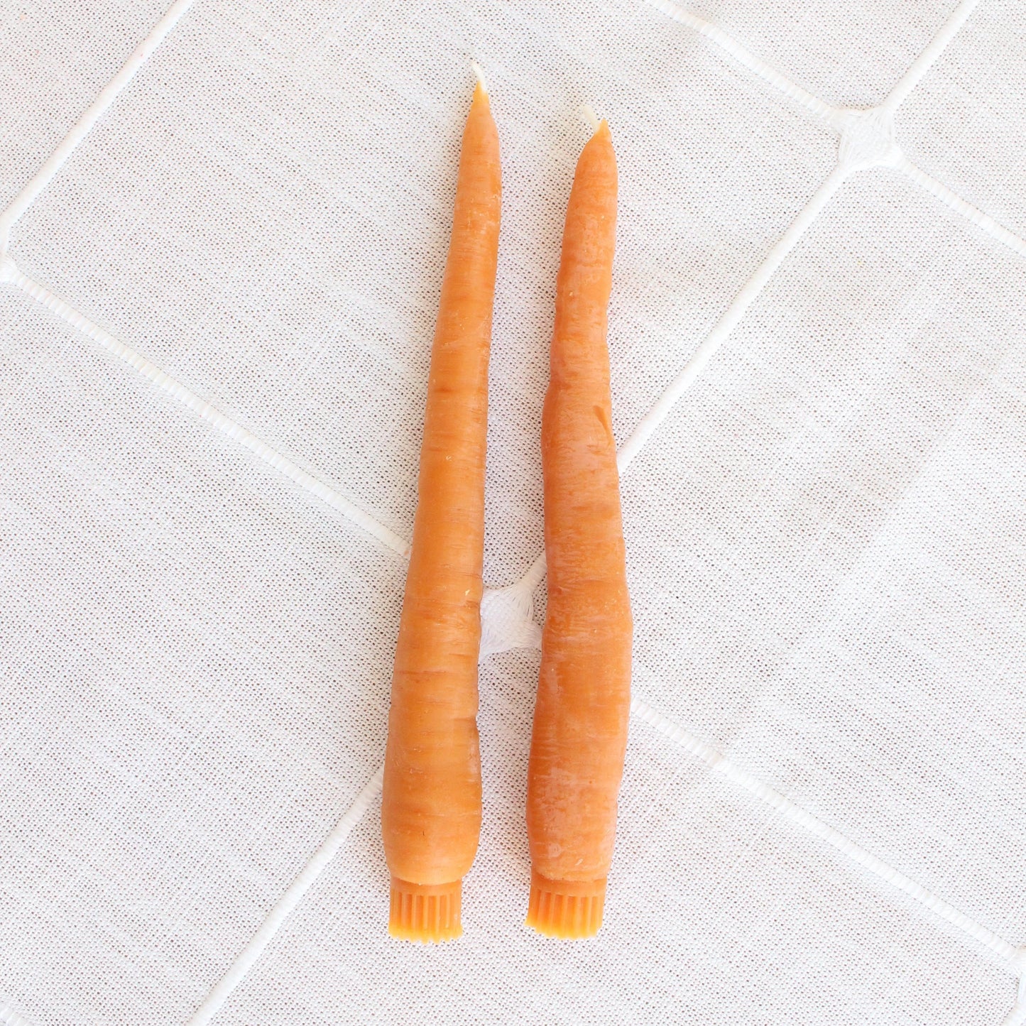 Carrot Beeswax Candles Taper Pair