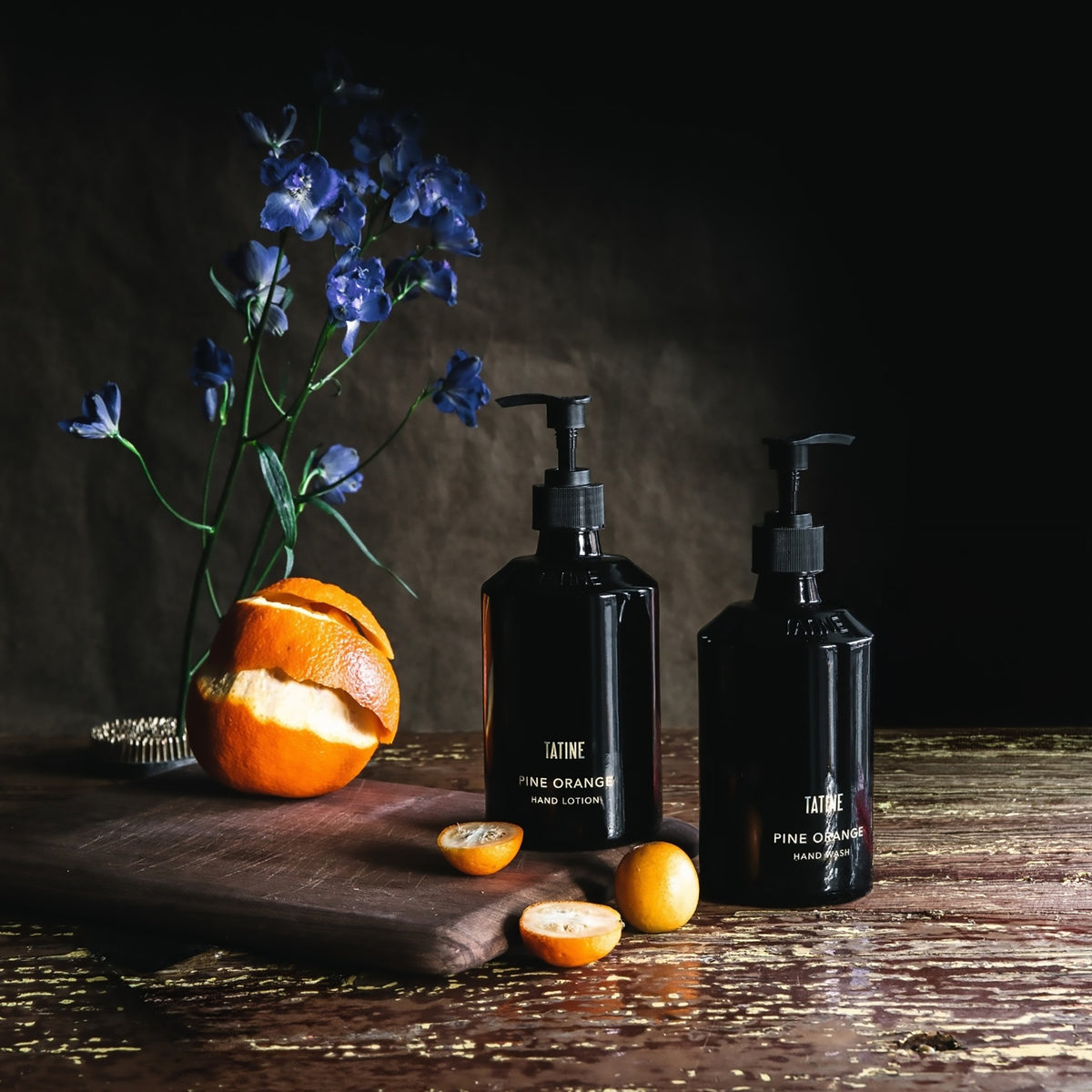 Tatine Bitter Orange and Lavender Candle, Pine Orange Hand Lotion and Wash Bundle