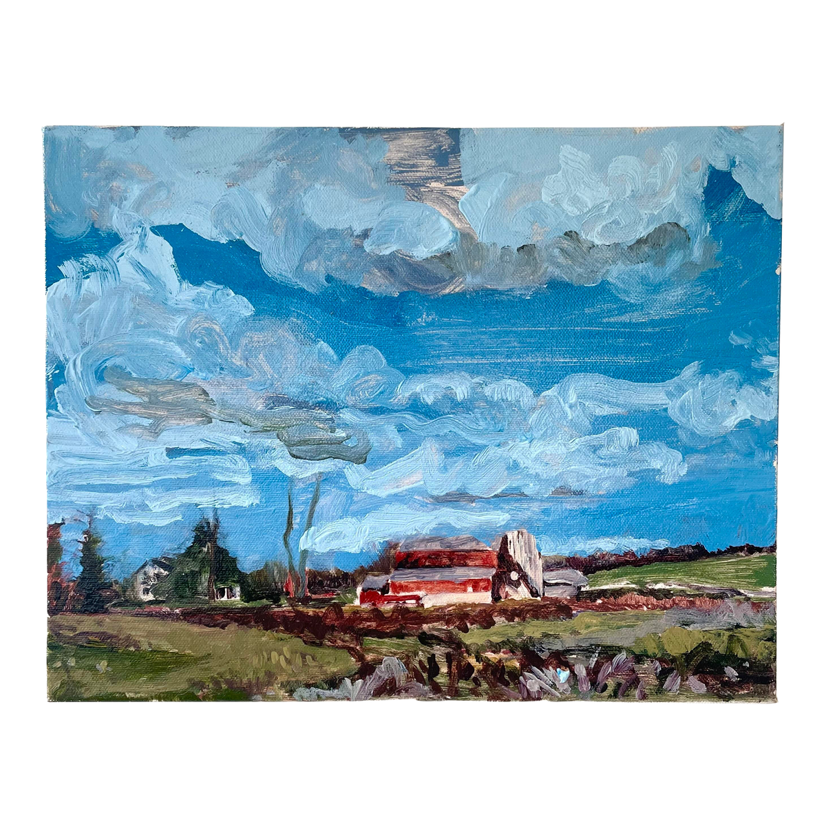 Hans Petrich, Farmhouse Landscape, Oil on Canvas, 14x11 Inches