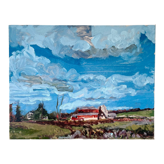 Hans Petrich, Farmhouse Landscape, Oil on Canvas, 14x11 Inches