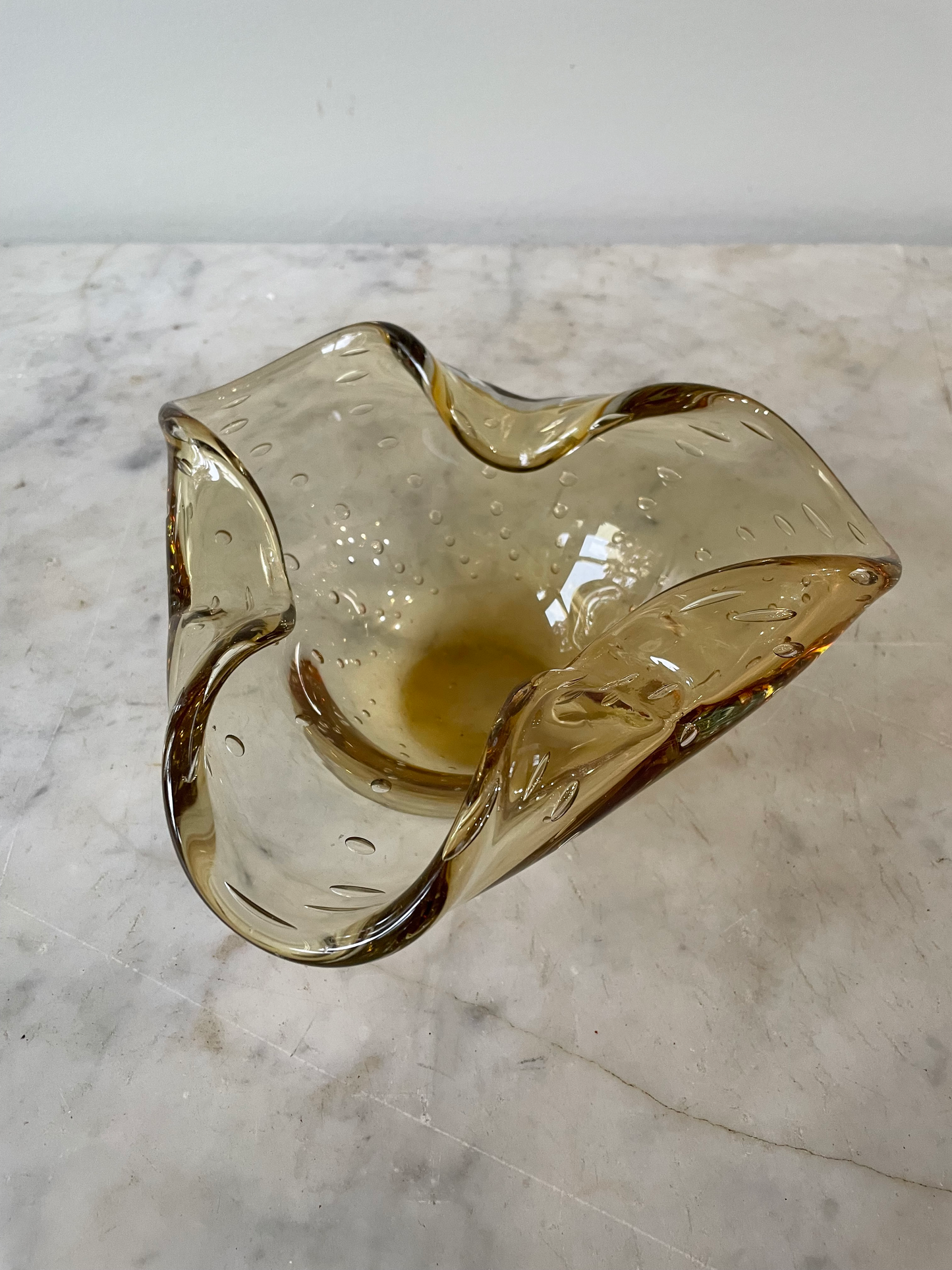 Vintage Mid-Century Smoky Brown Murano Glass Bowl