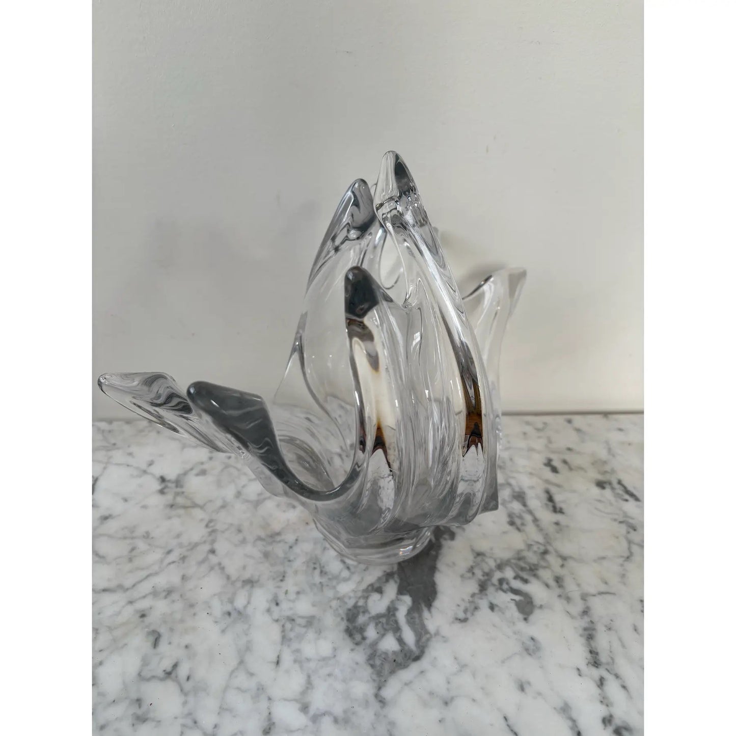 Mid-Century Modern Crystal French Centerpiece Bowl