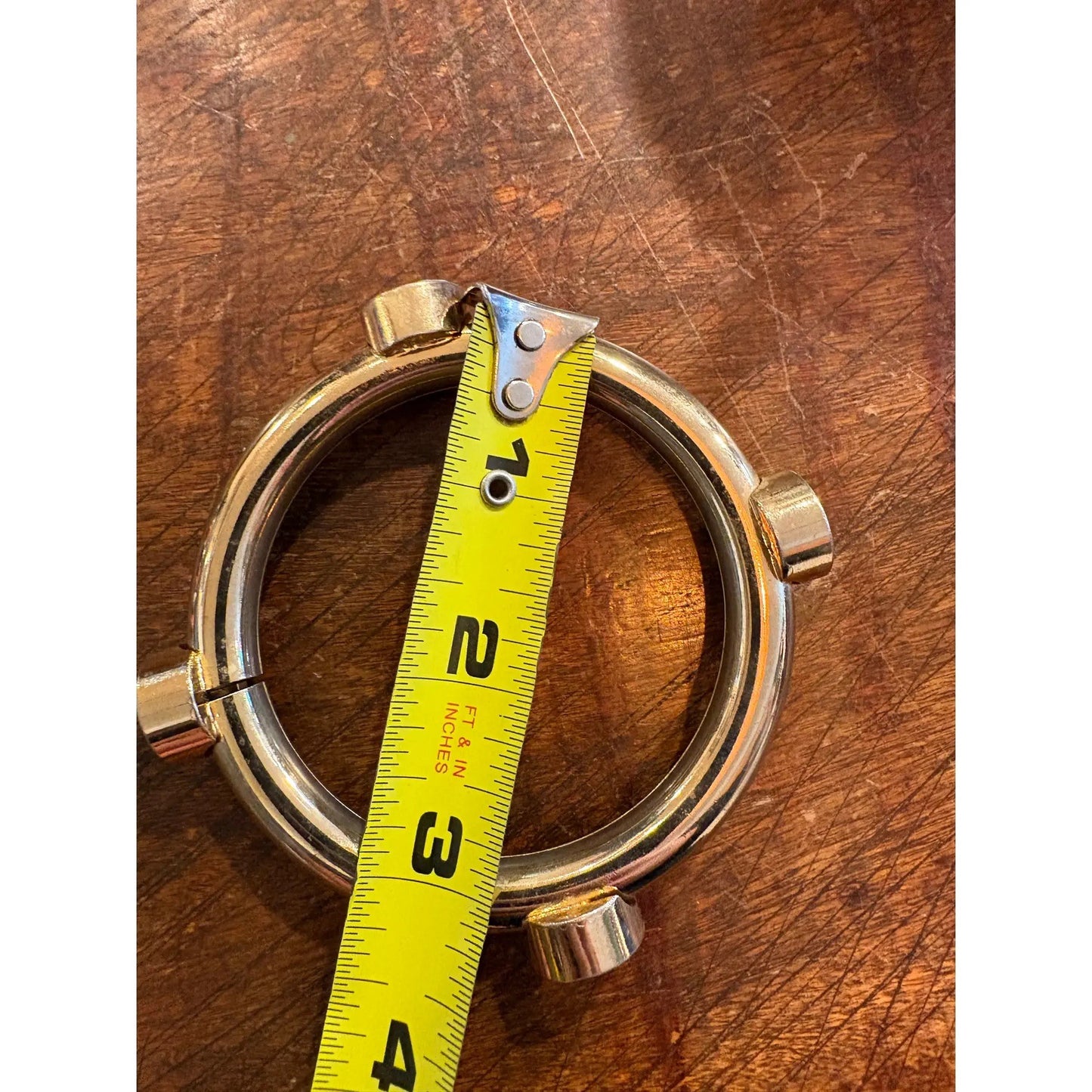1980s Gold Tone, Metal Bangle Bracelet With Rhinestones