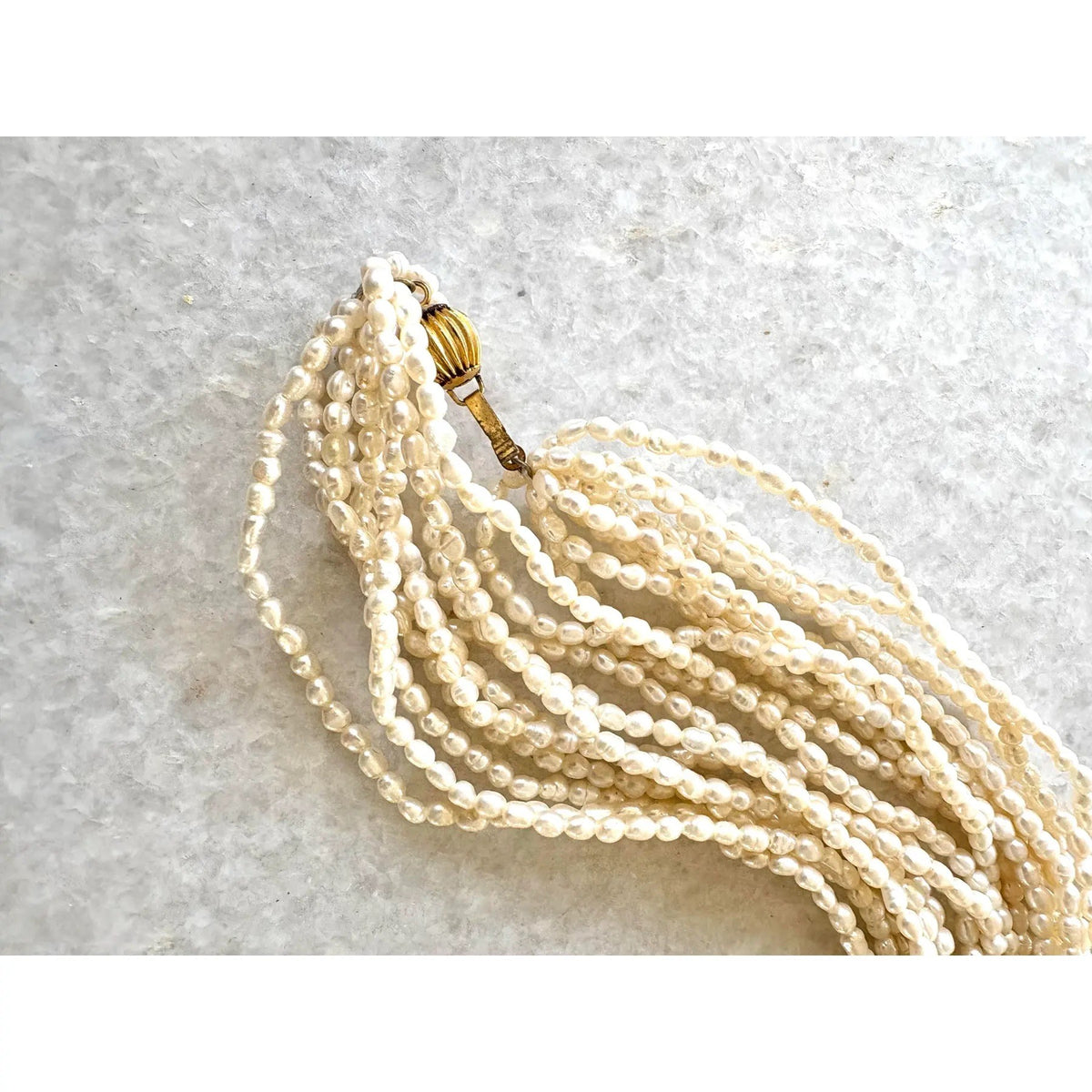 Vintage Multi Strand Freshwater Pearl Beaded Necklace