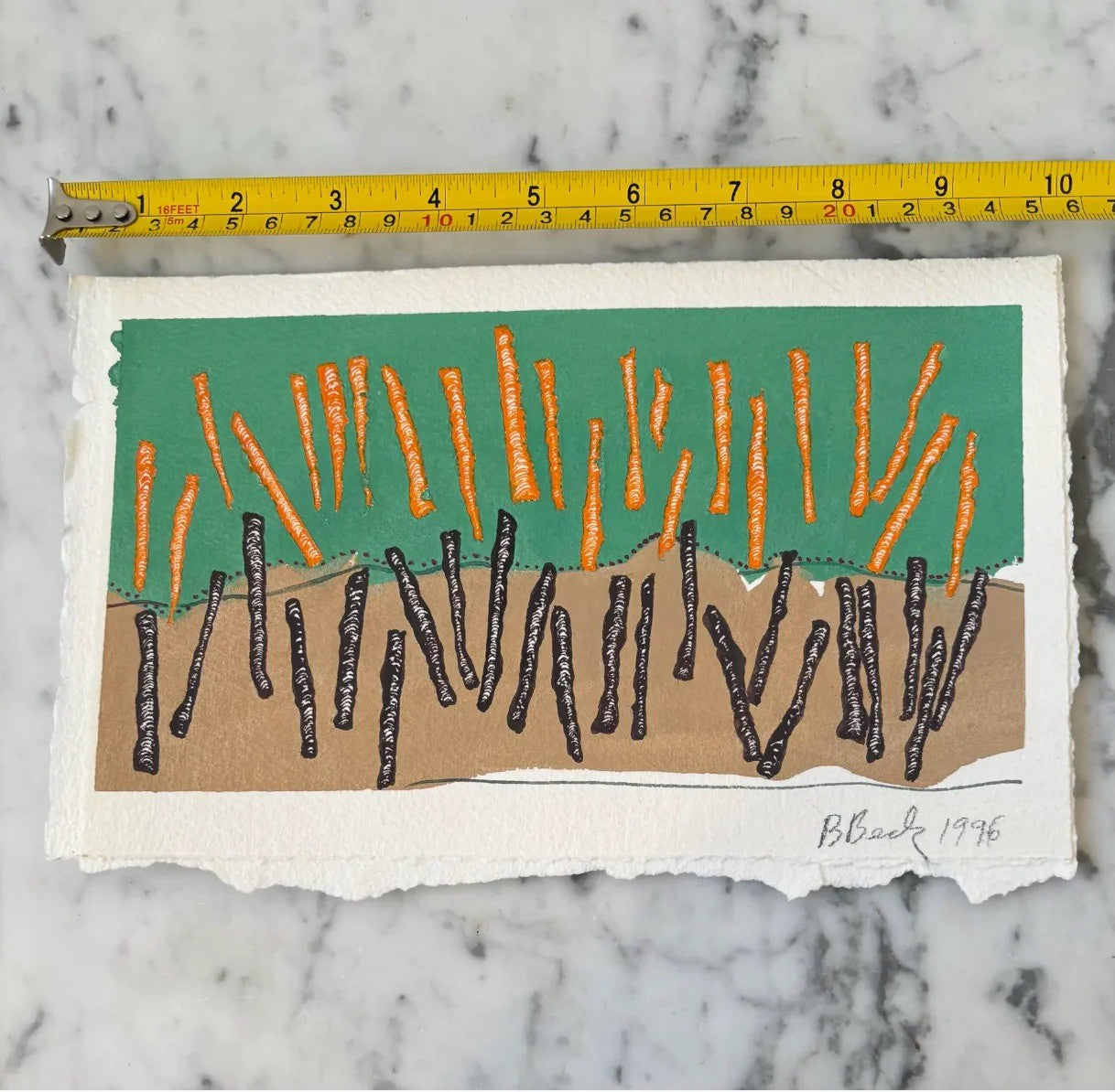 Barbara Beck 1996 Abstract Monoprint on Paper