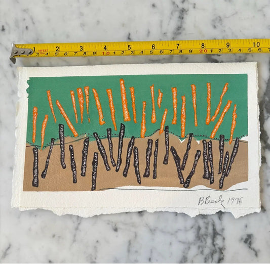 Barbara Beck 1996 Abstract Monoprint on Paper