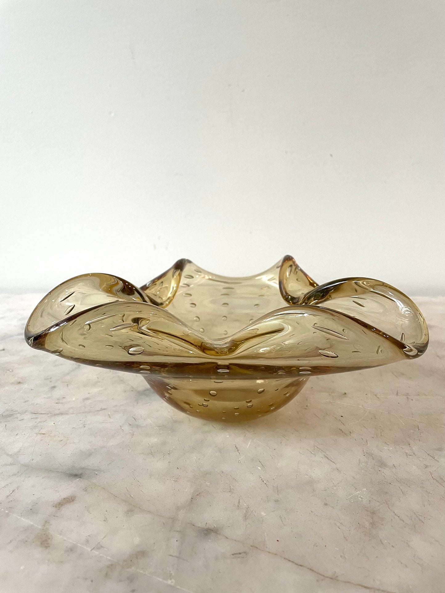 Vintage Mid-Century Smoky Brown Murano Glass Bowl