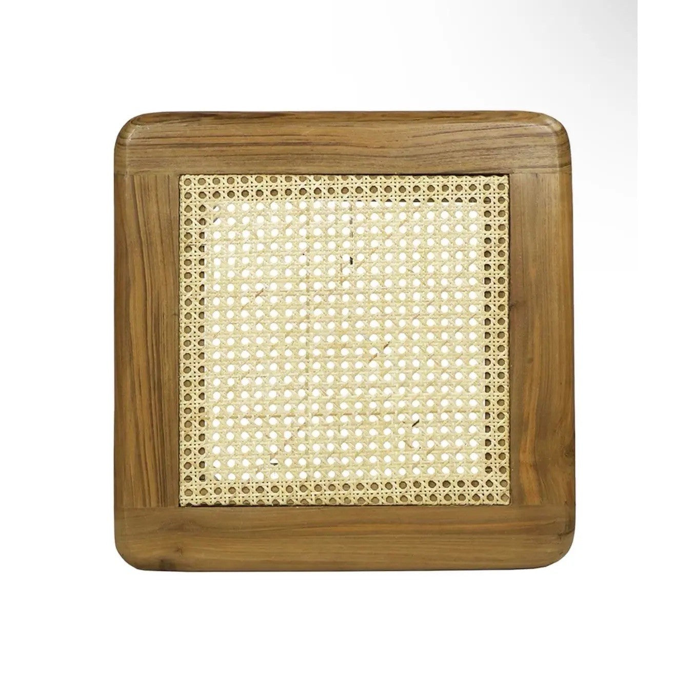 Matthew Izzo Home Bermuda Wood and Rattan Side Table