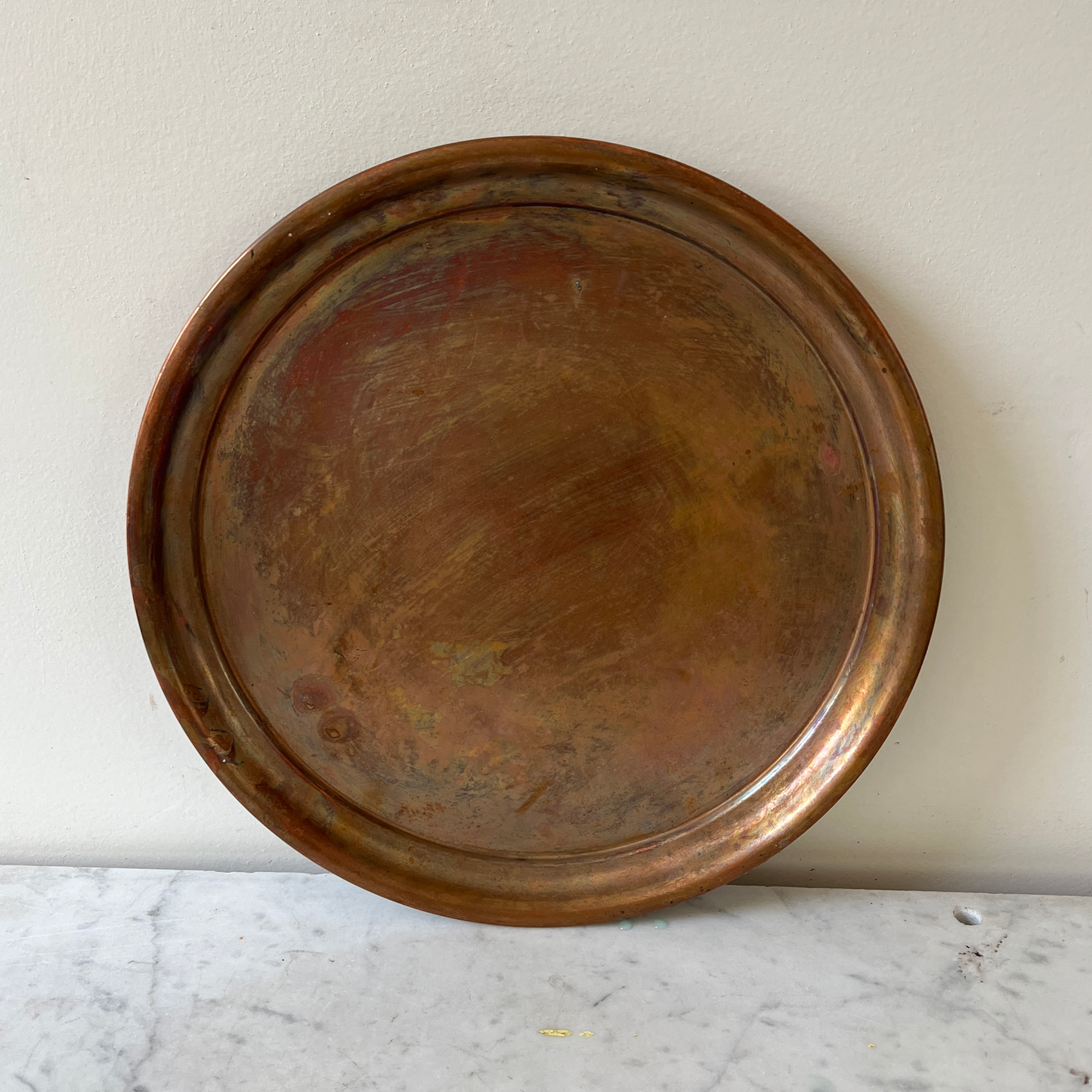 Early 20th Century Hand-Forged Decorative Copper Tray