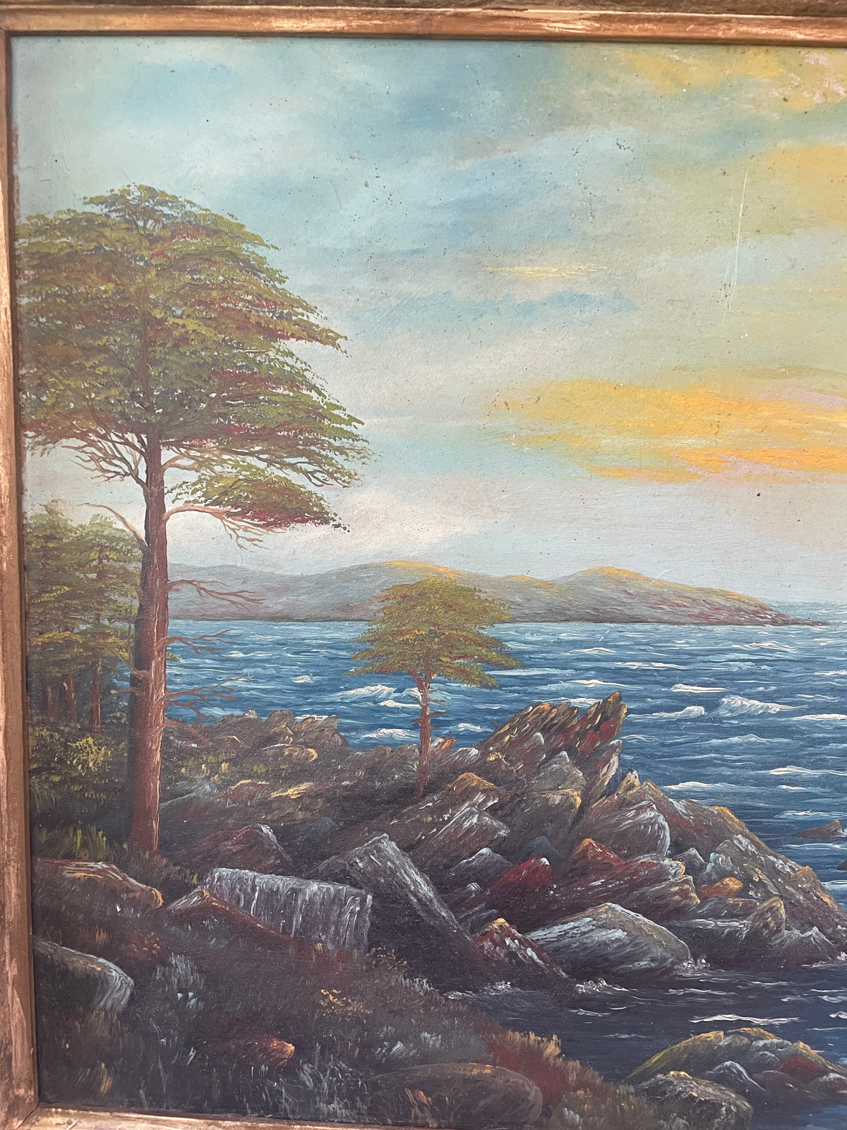 Oil Landscape Painting on Board Signed