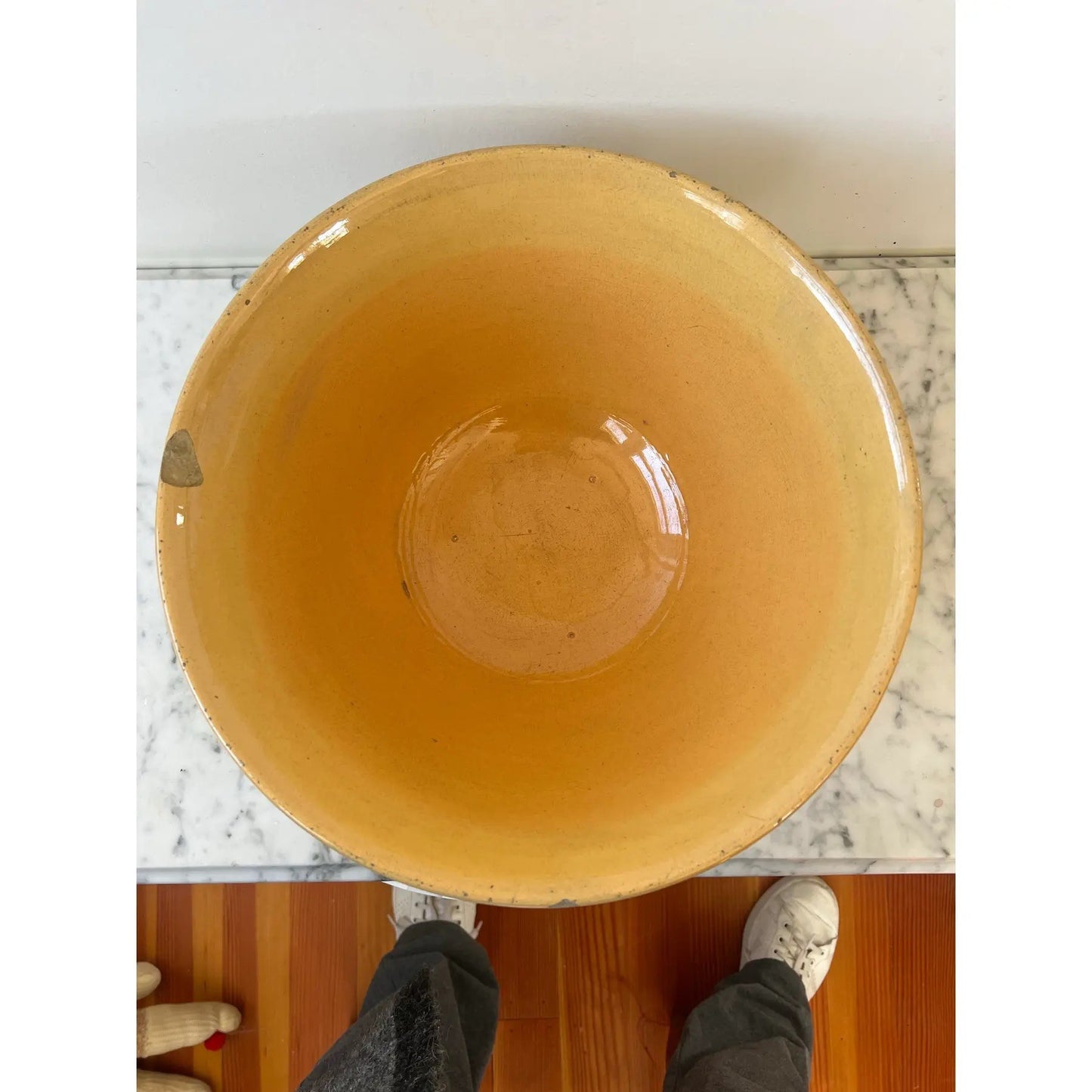 Extra Large Striped Earthenware Bowl