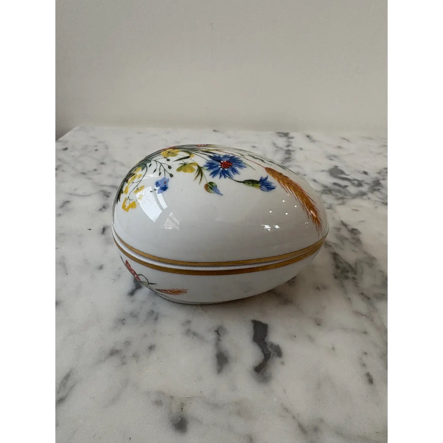 Limoges Francia Joyero o Cofre de Porcelana Pintado a Mano