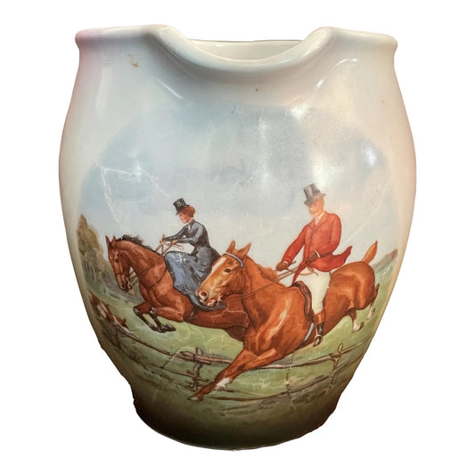 19th Century German Hunt Scene Pitcher by Wittelsbach