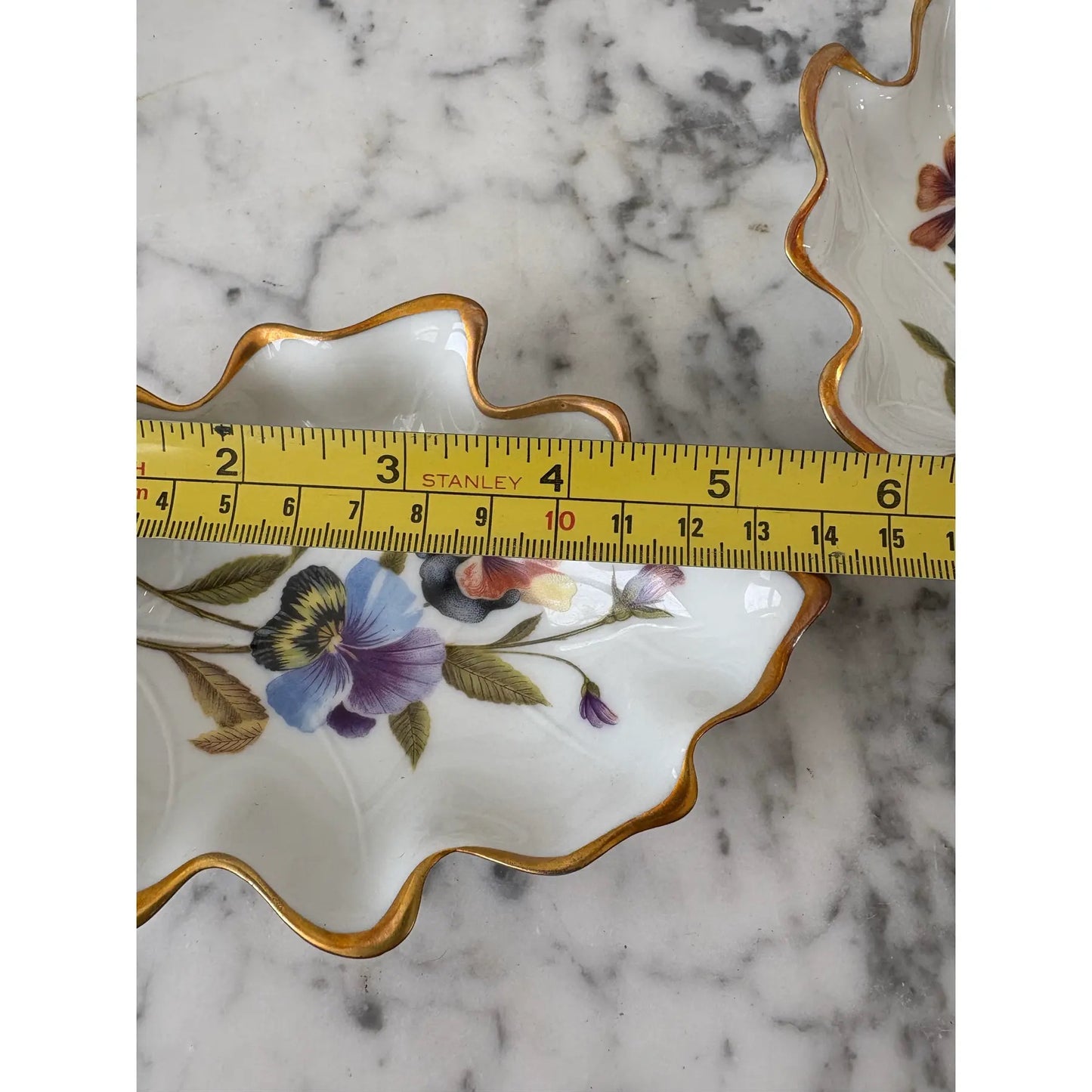 Limoges France Hand-painted Porcelain Accent Trays. Set of 2