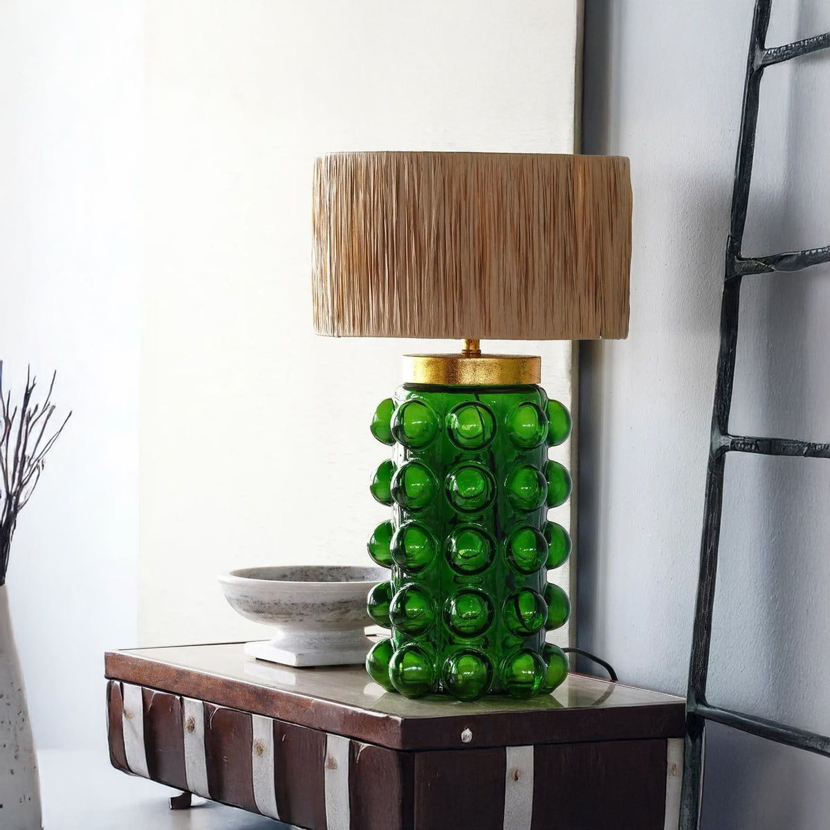 Emerald Green Glass Bubble Lamp by Matthew Izzo Home