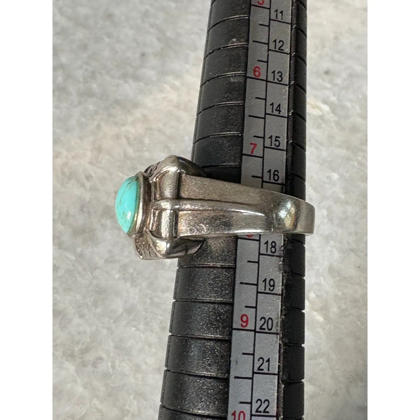 Anillo antiguo de plata esterlina y turquesa