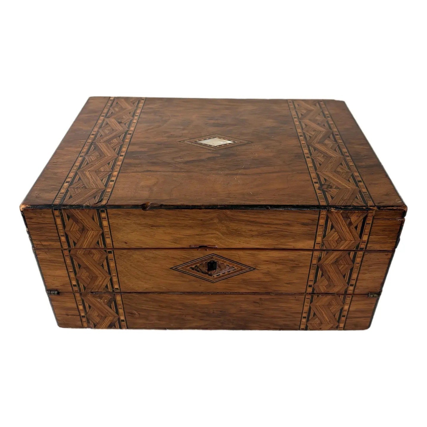 Antique Mahogany English Jewelry Box
