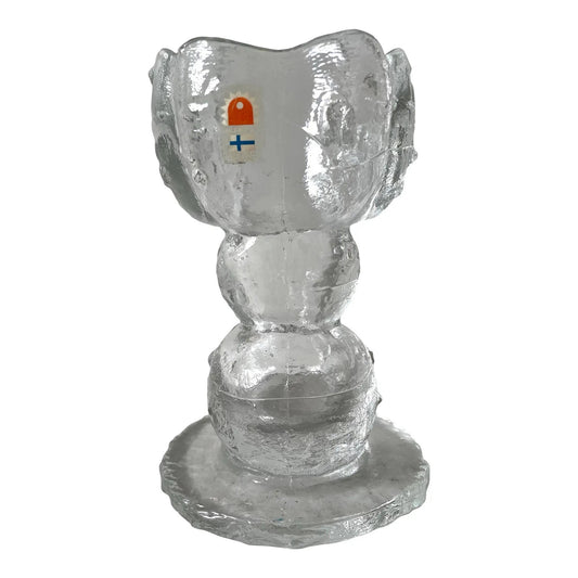 MCM Pertti Santalahti Humppila Clear Glass Candle Holder