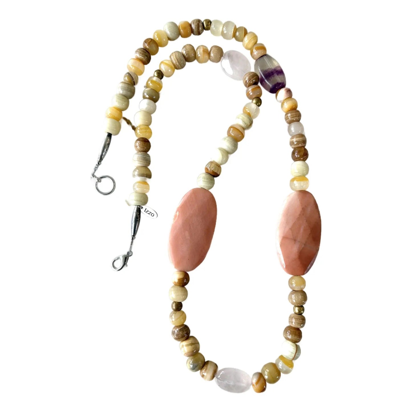 Mixed Vintage Agate Stone Beaded Necklace