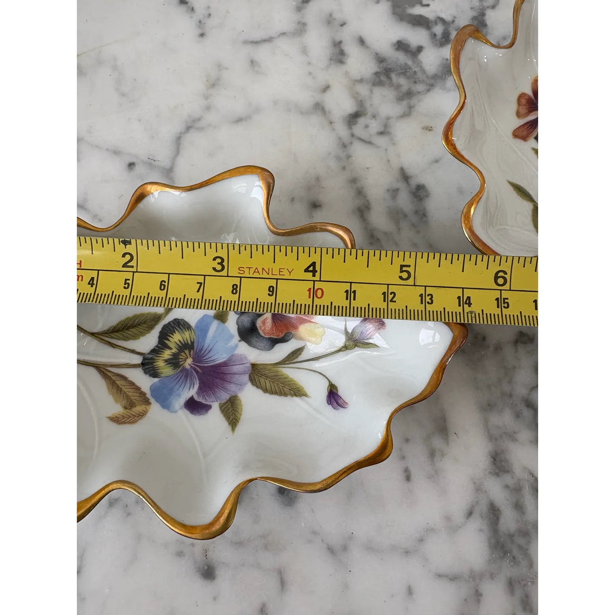 Limoges France Hand-painted Porcelain Accent Trays. Set of 2