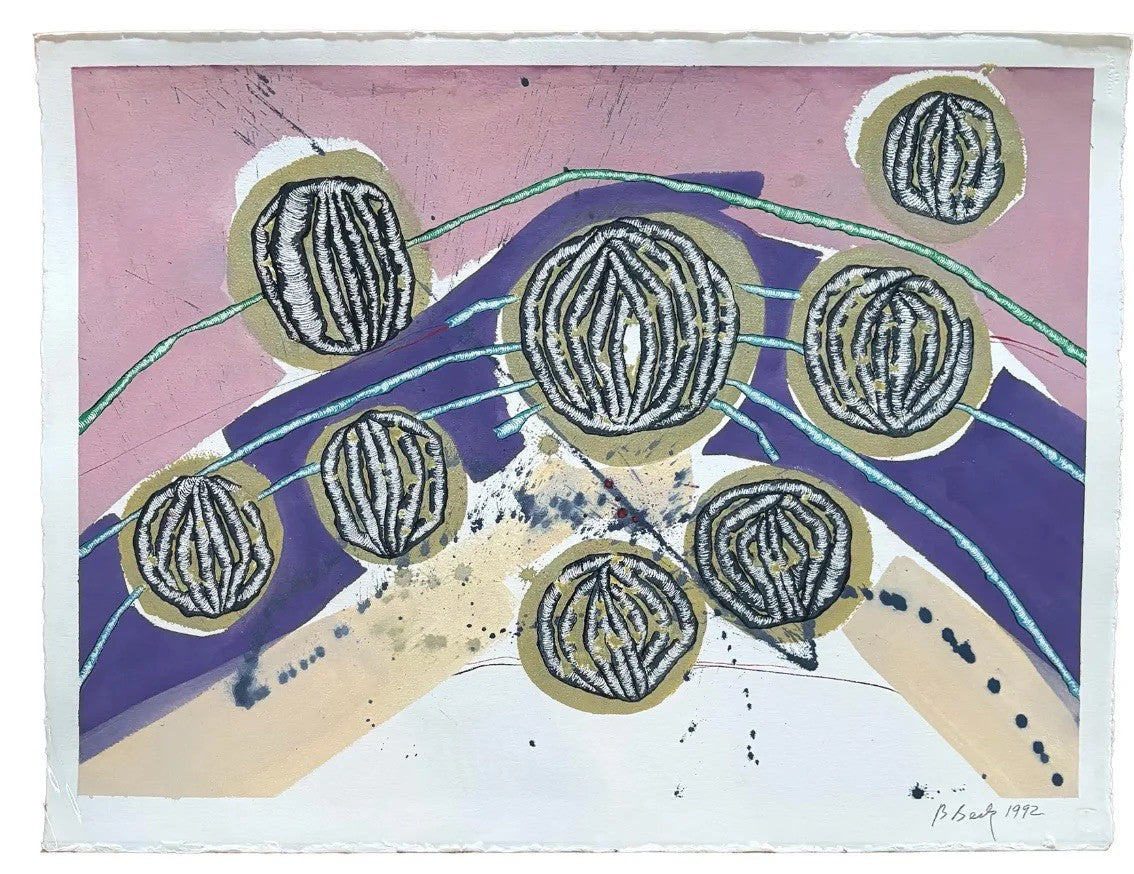 Barbara Beck 1992 Pintura abstracta sobre papel