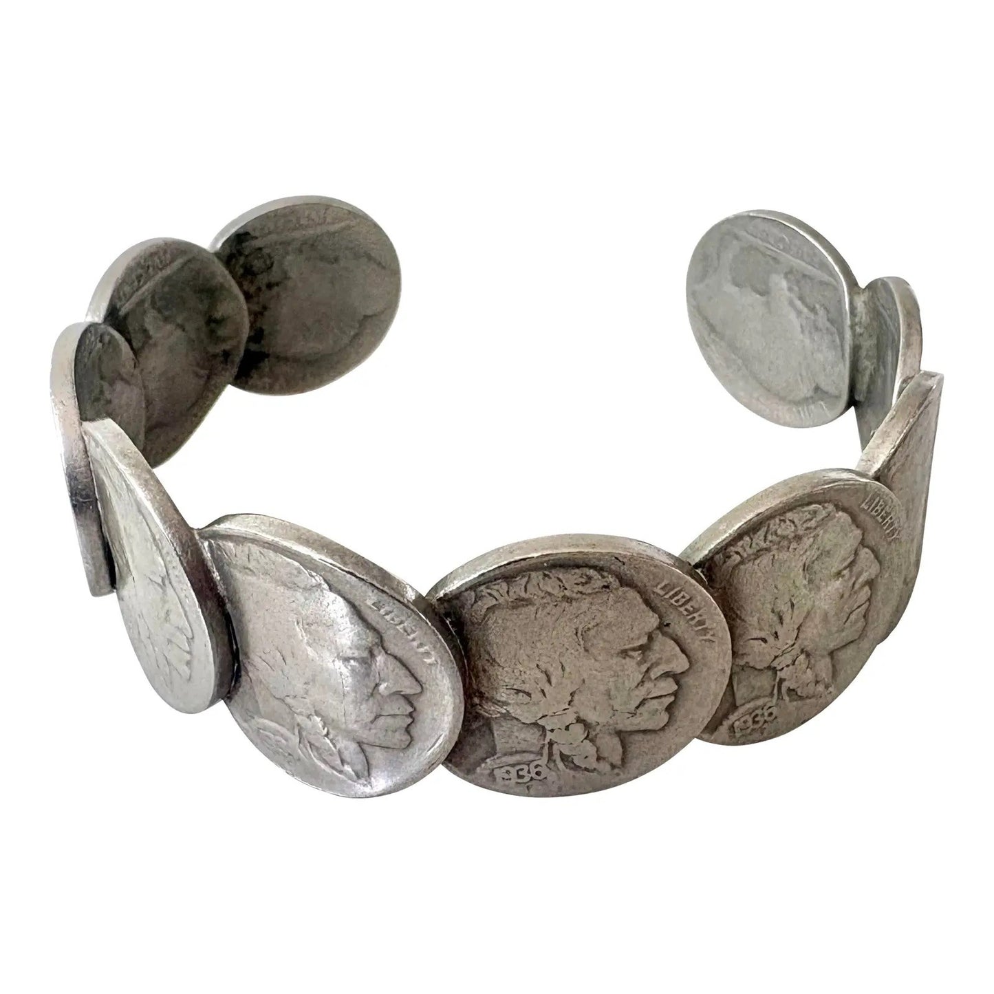 Vintage Buffalo Nickel Coin Cuff Bracelet